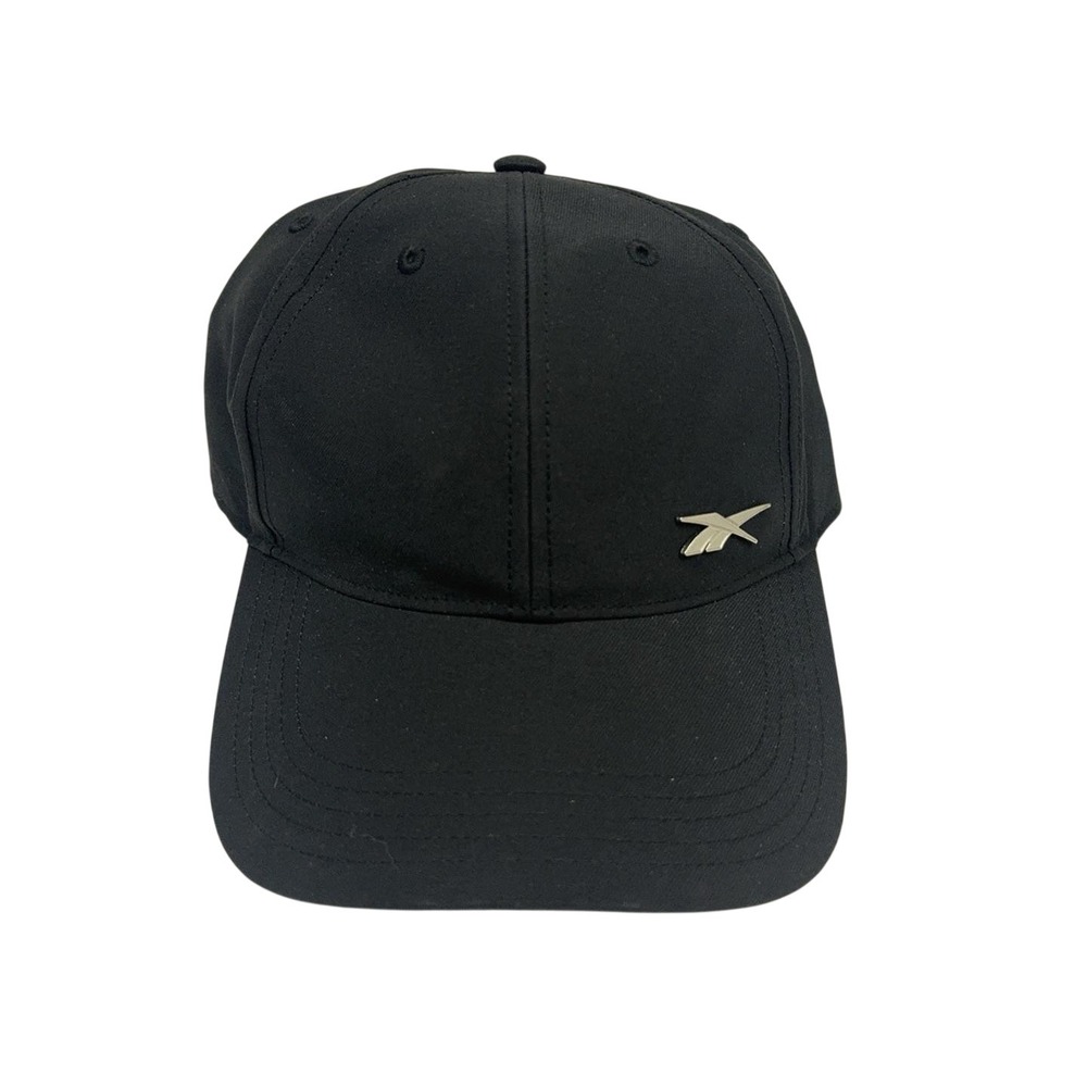 Reebok Badge Cap Mens OS Black Metal Vector Logo Strapback Hat 300001